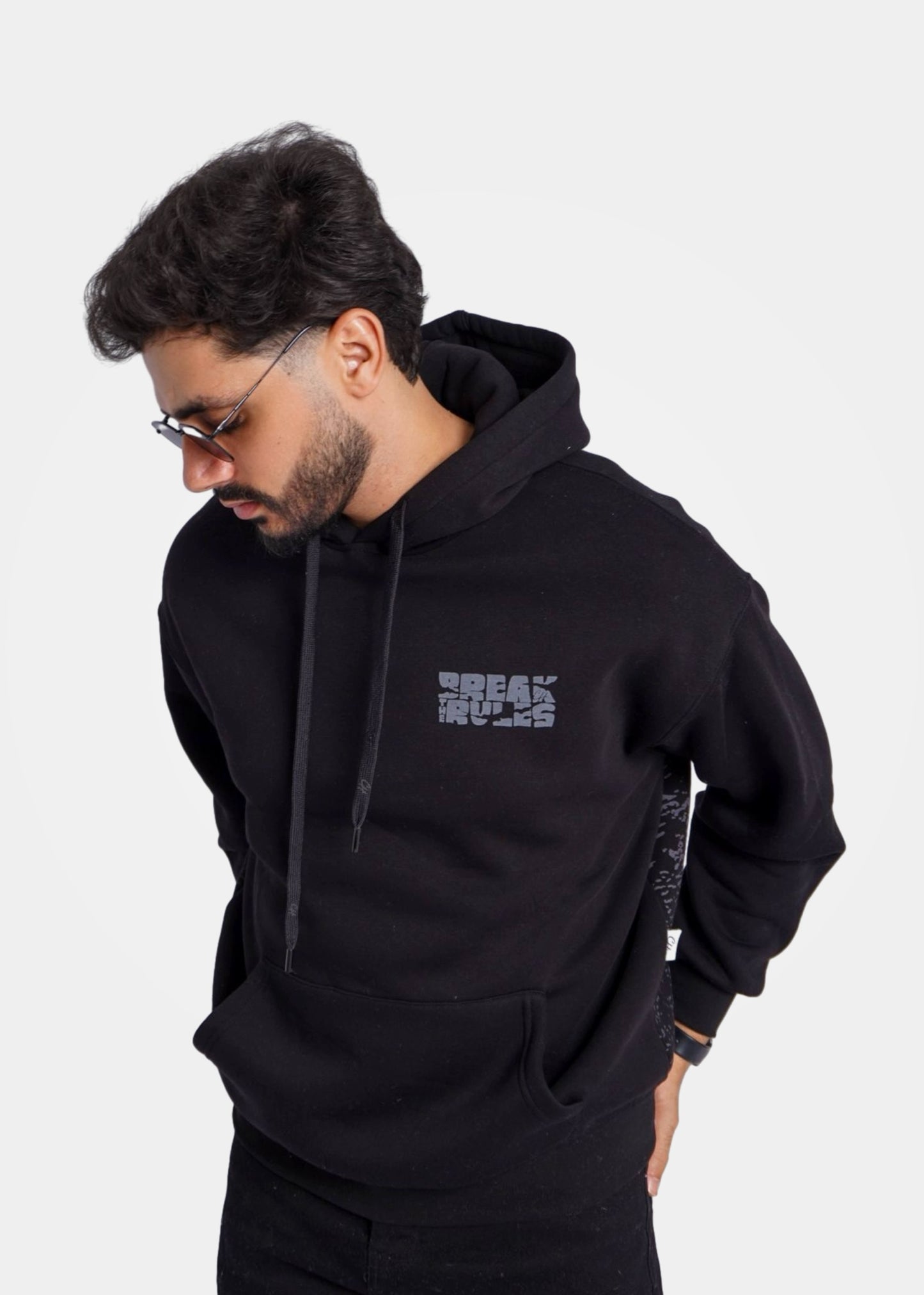 BLACK HOODIE ' BREAK RULES '