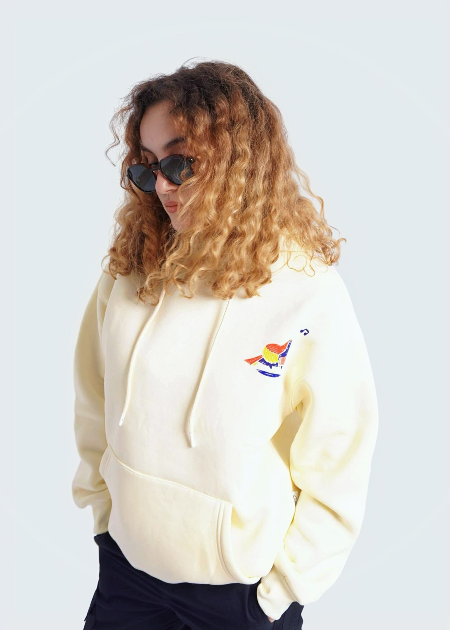 SOFT YELLOW HOODIE ' MONCKINGBIRD '