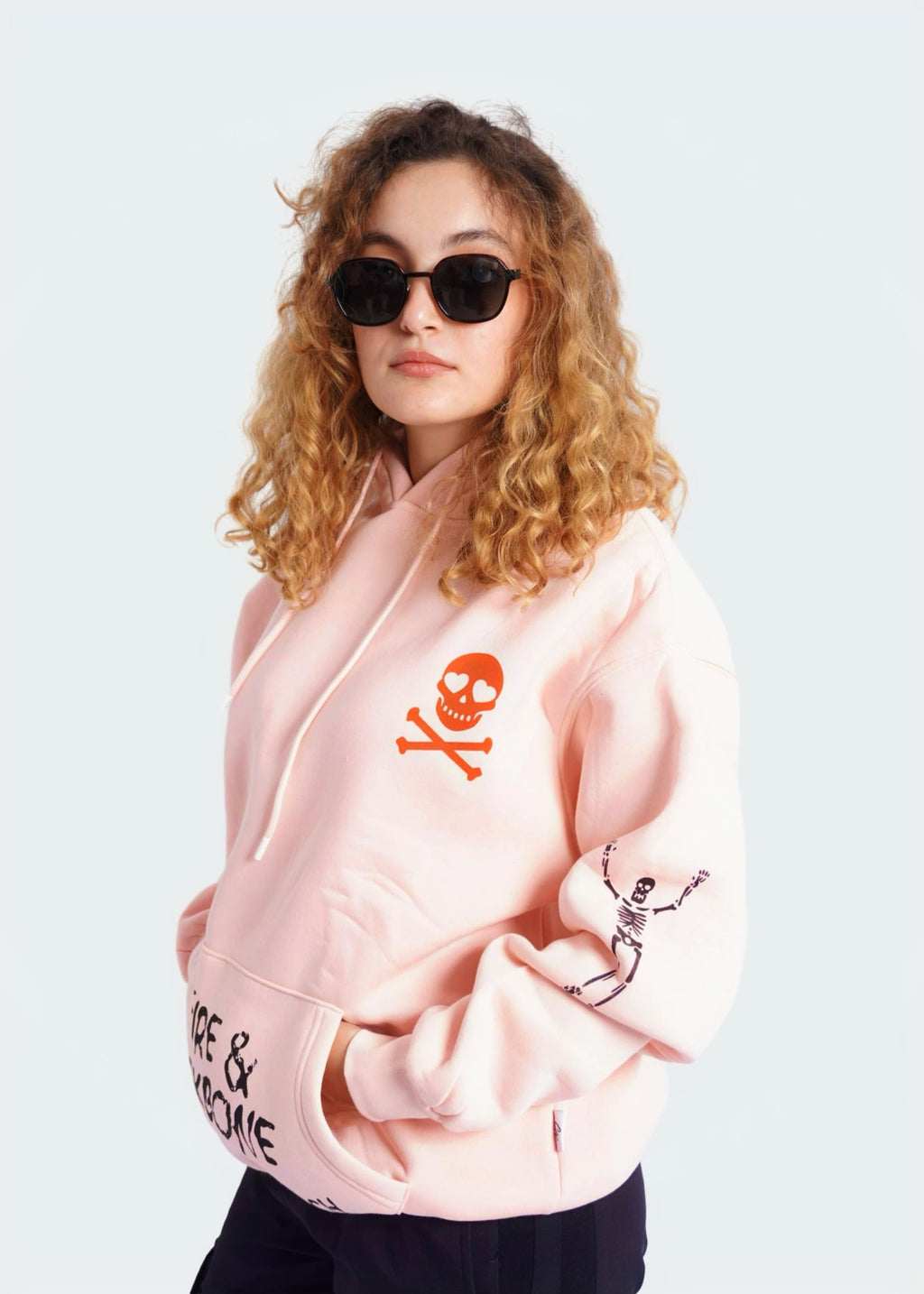 PINK HOODIE ' FIRE & BACKBONE  '