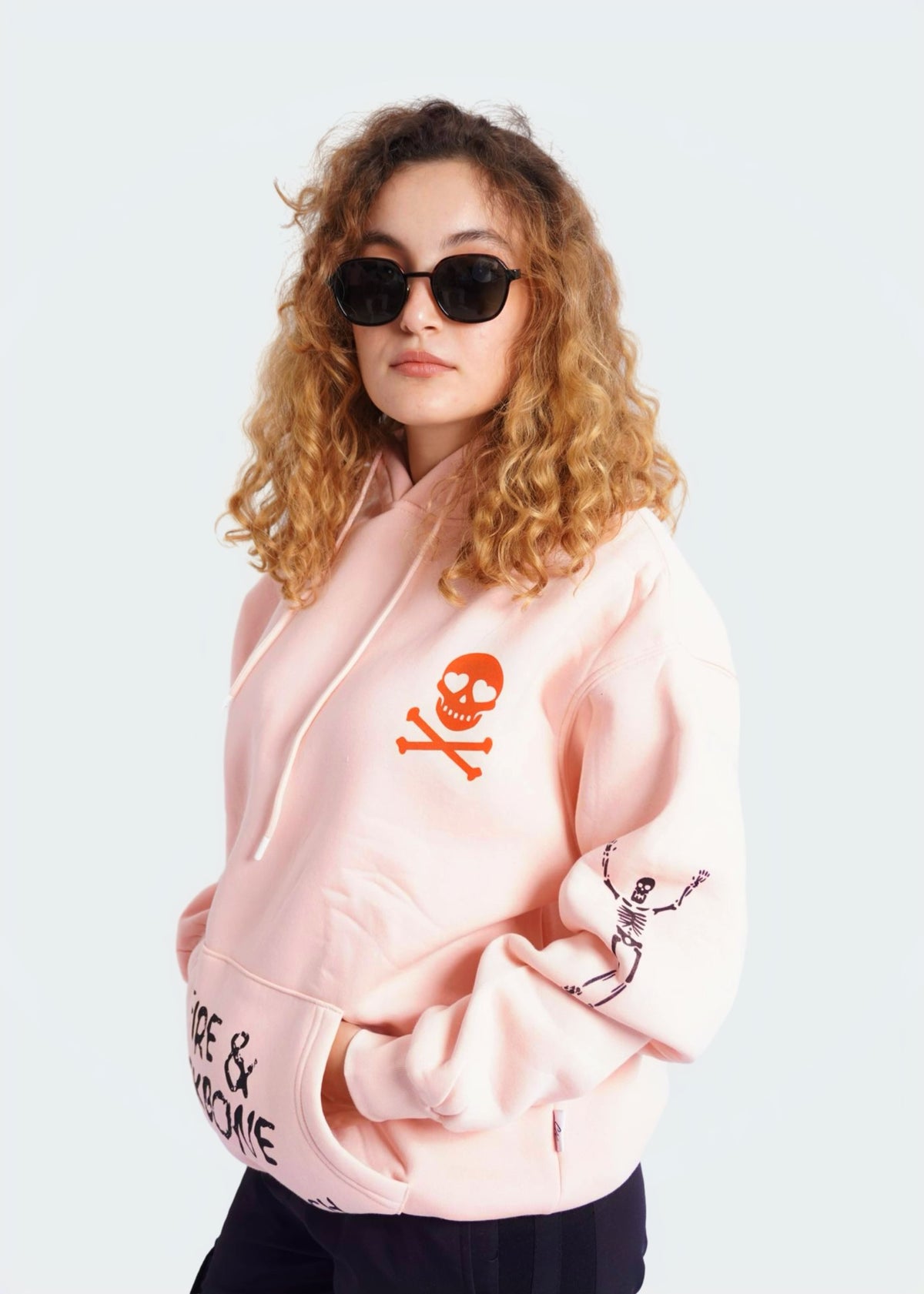 PINK HOODIE ' FIRE & BACKBONE  '