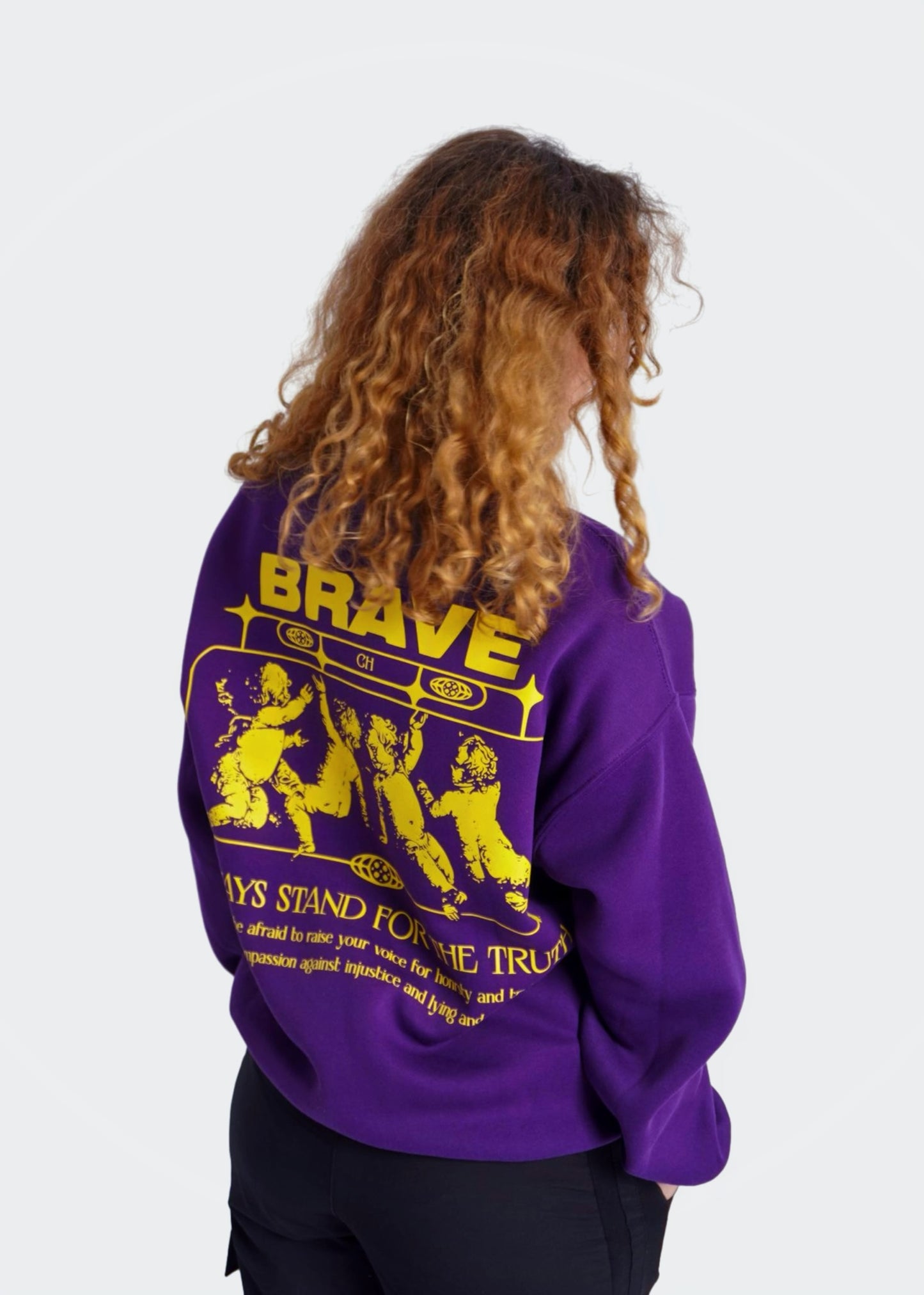 PURPLE SWEATSHIRT ' BRAVE '