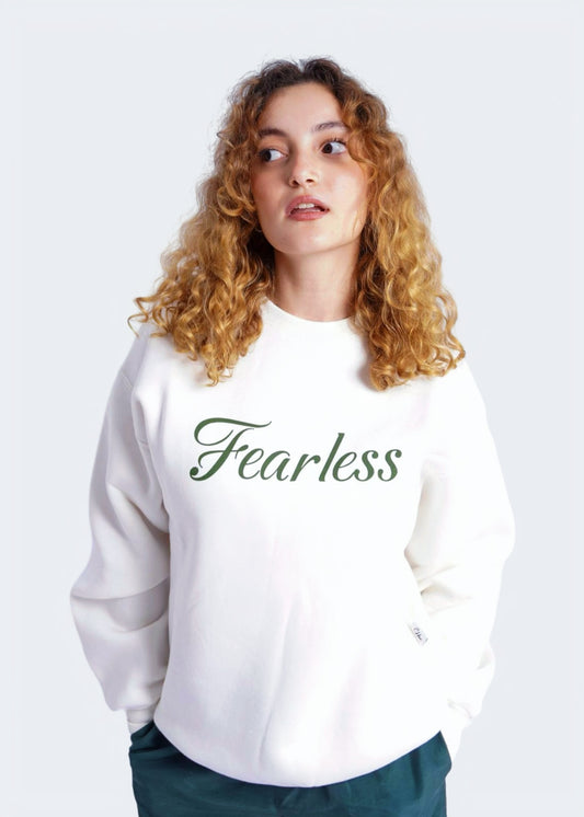 WHITE SWEATSHIRT ' FEARLESS '