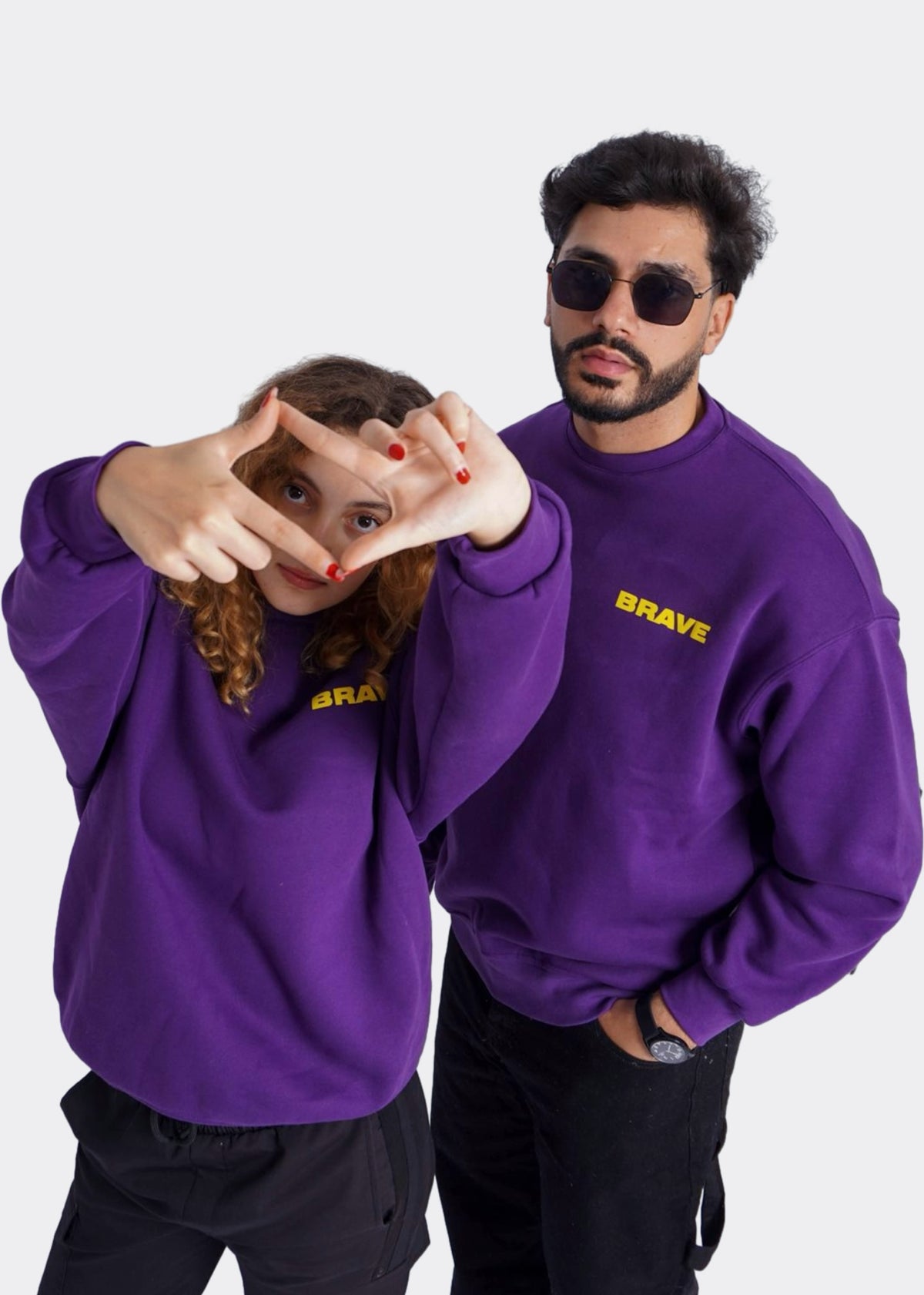 PURPLE SWEATSHIRT ' BRAVE '