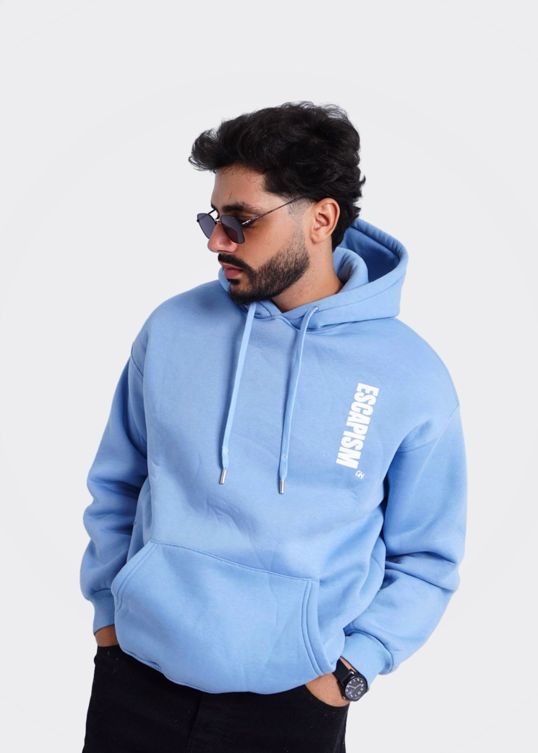 BLEU HOODIE ' ESCAPISM '