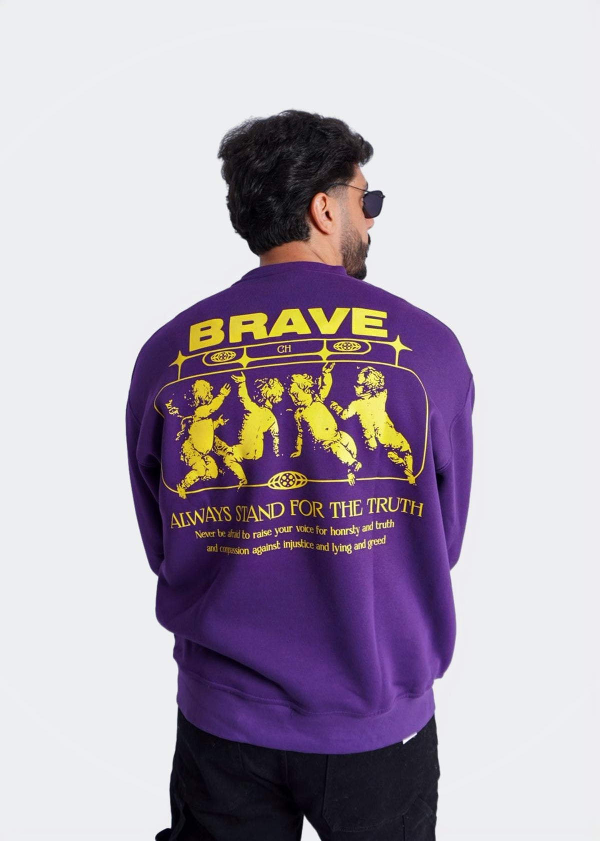 PURPLE SWEATSHIRT ' BRAVE '