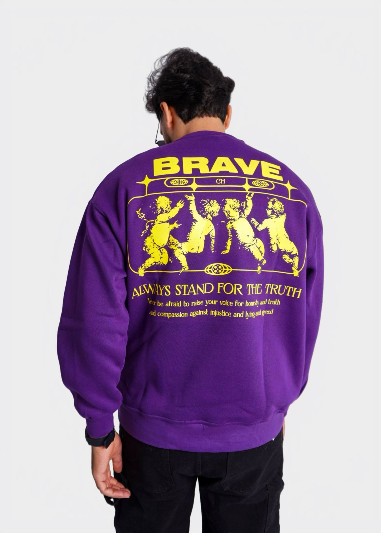 PURPLE SWEATSHIRT ' BRAVE '