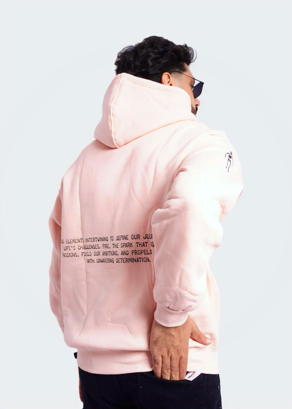 PINK HOODIE ' FIRE & BACKBONE  '