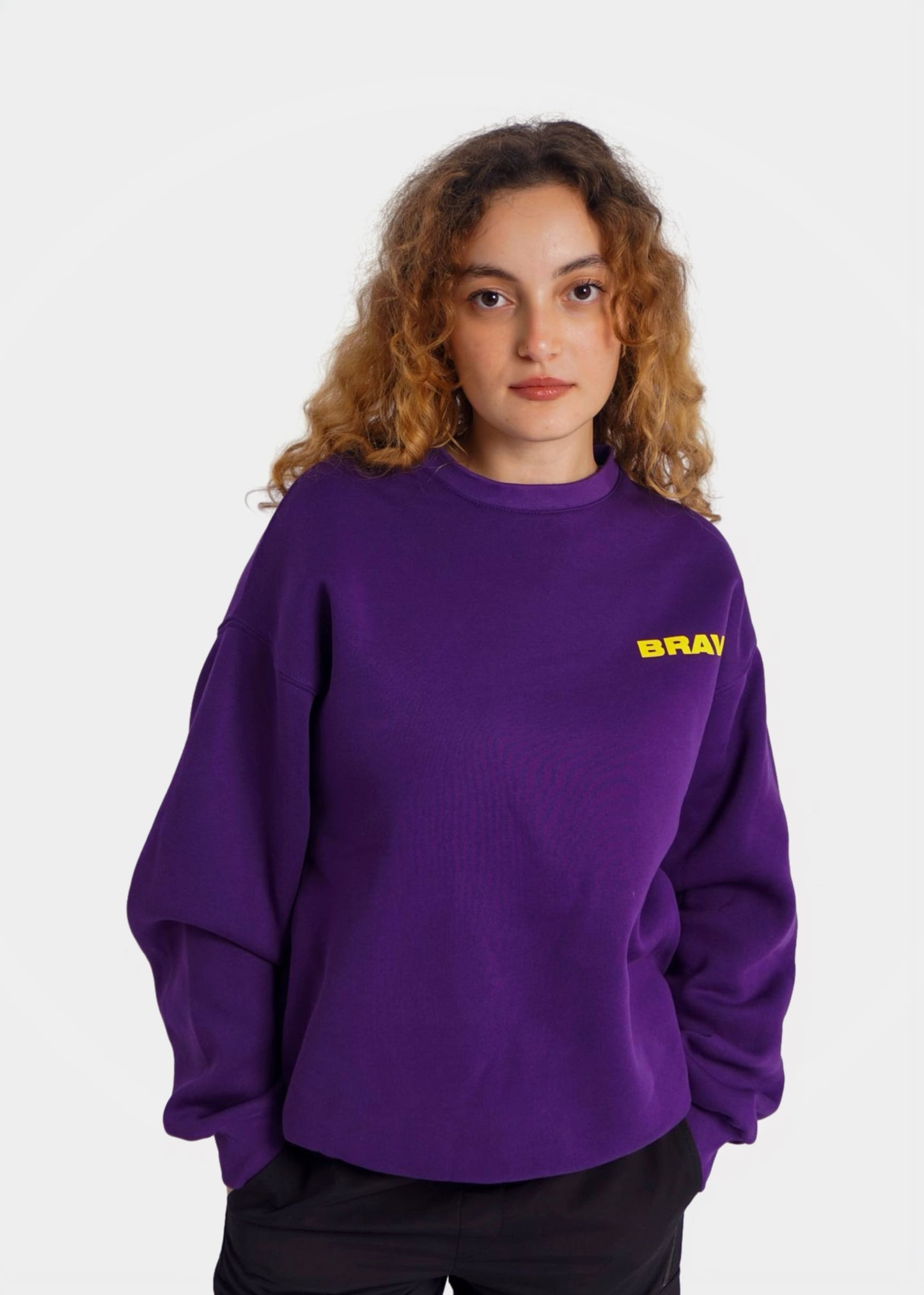 PURPLE SWEATSHIRT ' BRAVE '