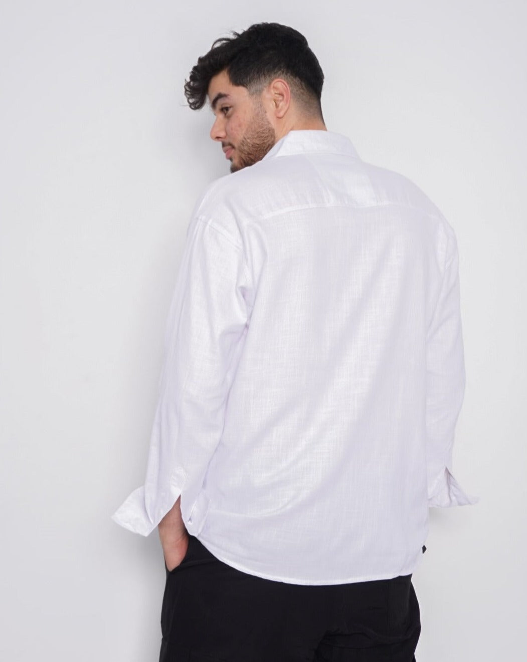 Oversize Loose Long Sleeve Shirt - White